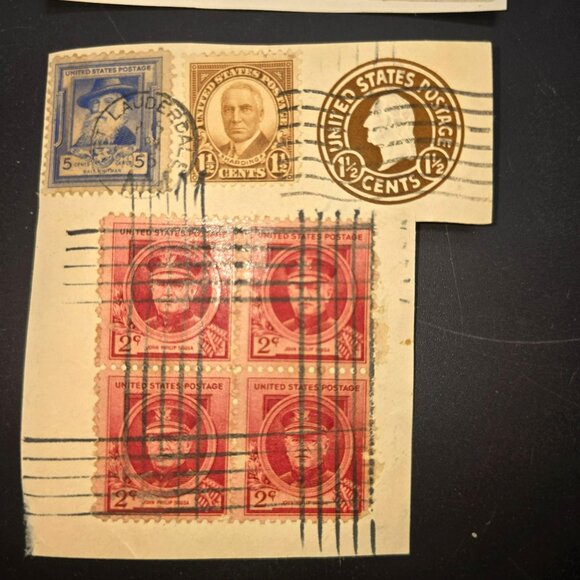 Vintage U.S. Postage Stamps Sheet Lot - Bunker Hill 2.5¢ Red 2¢ 5¢ & 1.5¢ LI3044 - Picture 2 of 5